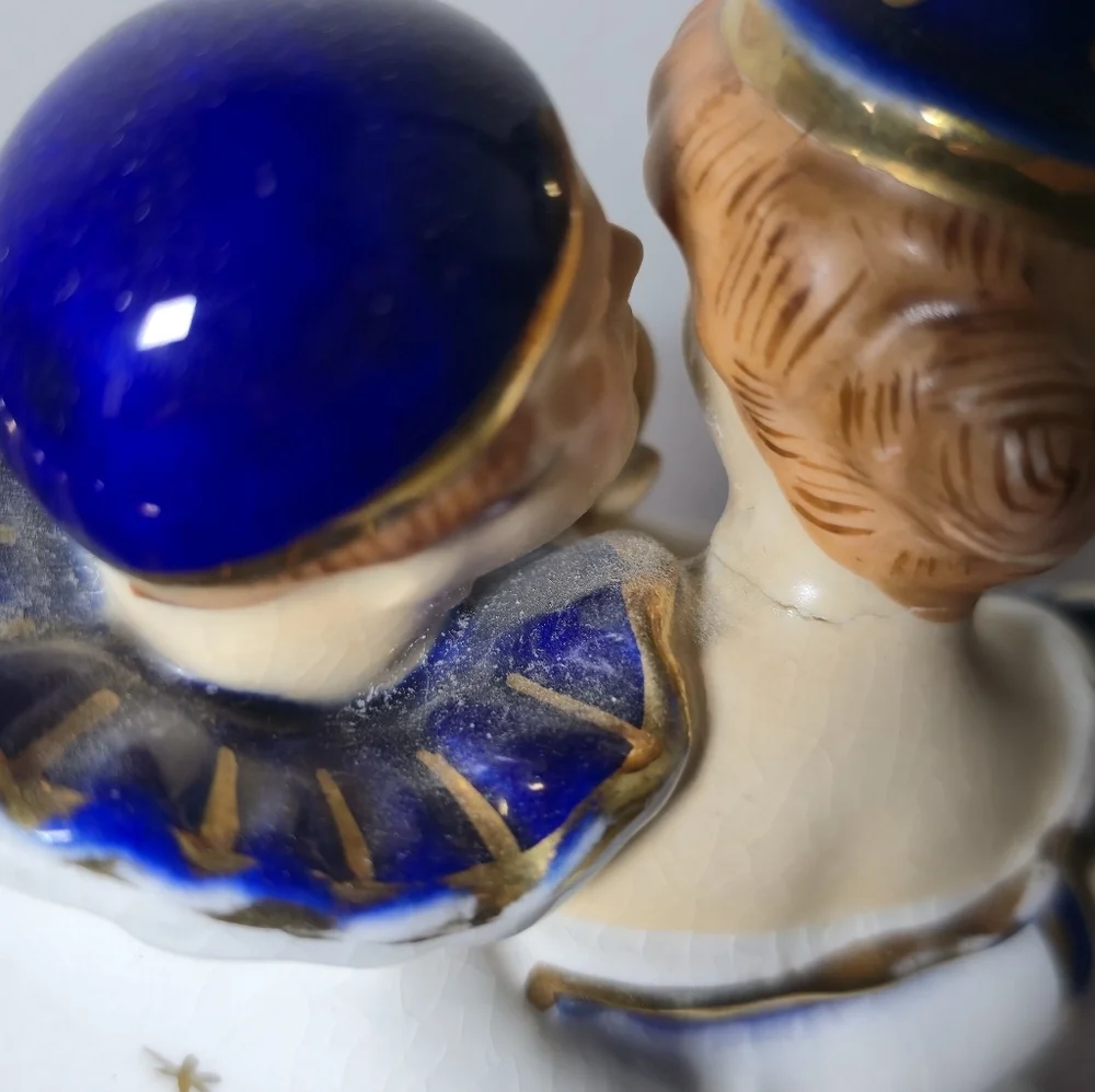 Antique 1920s Art Deco Pierrot &Pierrette Porcelain Figure- Japan